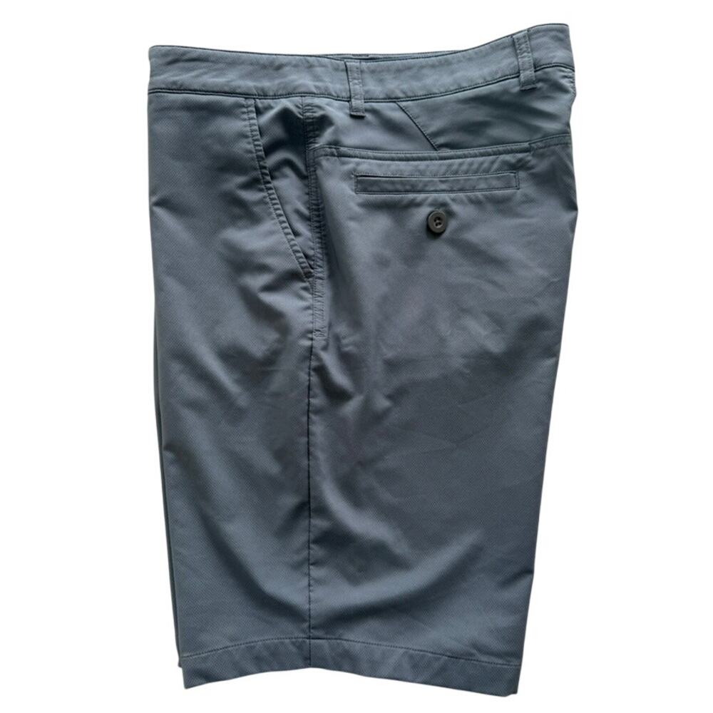 Johnnie O Shorts Blue Tech Stretch Flat Front Size 34 Casual Golf Travel Summer